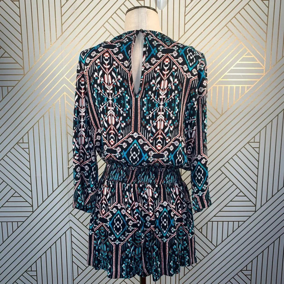 Ella Moss Flora Vista Romper Black Ikat Floral‎ - Picture 8 of 12